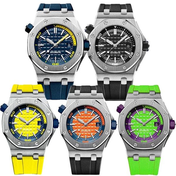 Relógio de designer quente relógios de mergulho relógios masculinos relógios de boa qualidade 42mm movimento mecânico automático aço inoxidável safira vidro orologio di lusso aaa