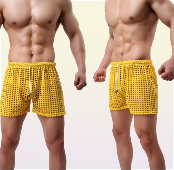 Whole2020 Pantaloncini da uomo Mesh Sheer See Through Gay Pene Pantaloncini da uomo Pantaloni da notte Indumenti da notte Pantaloncini da uomo Casual Tempo libero Abbigliamento da casa1844526