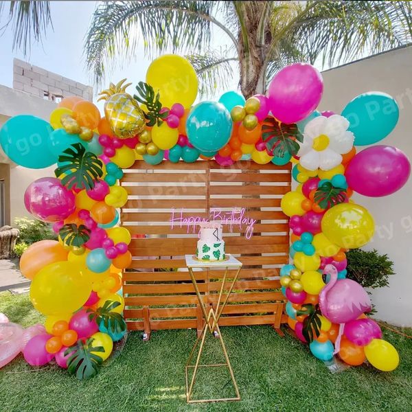 Palloncini tropicali kit ghirlanda kit verde rosa baby shower hawaian aloha di compleanno di decorazioni per feste 231227