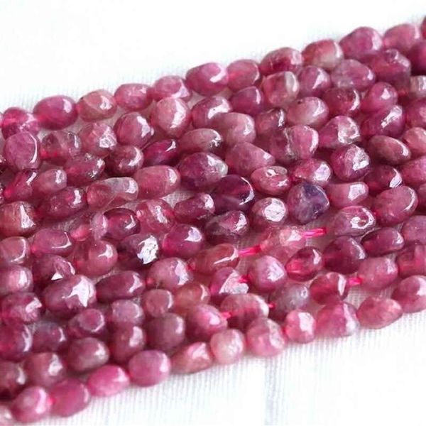 Rabatt hochwertige natürliche echte rosa Turmaline Nugget Lose Perlen bilden 5-6mm Fit Schmuck 03683266o