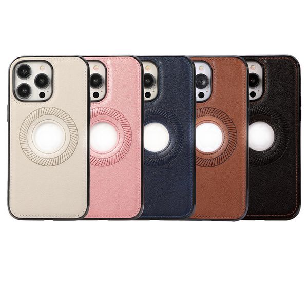 Custodia magnetica in pelle ultra sottile con logo Hole Business per IPhone 15 14 13 12 11 Pro Max 15Pro 14Pro I Phone Mac Safe Cover Cases 30 pezzi