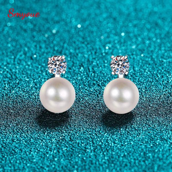 Smyoue Einzelne 0103 Karat Ohrstecker Für Frauen Echt 925 Sterling Silber Schmuck Natürliche Perle 231225