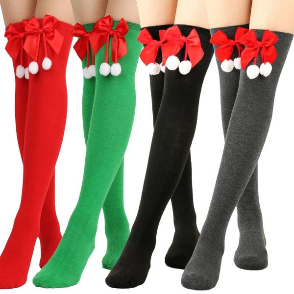 Damensocken, 27 Farben, Weihnachten, über dem Knie, Oberschenkel, kniehoch, warmer Strumpf, Stiefelsocke, Beinwärmer, hoch für den täglichen Gebrauch, Weihnachtsteil