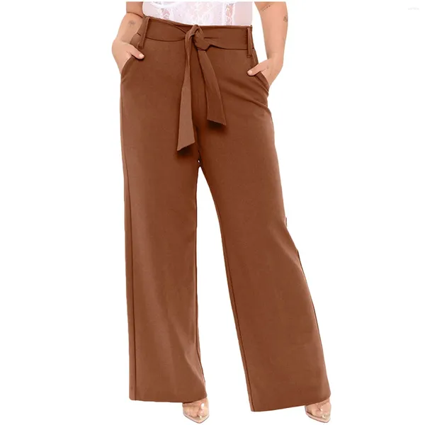 Женские брюки, женские широкие мешковатые брюки, осень-зима 2024, брюки-кюлоты больших размеров с высокой талией и поясом, Pantalones De Mujer
