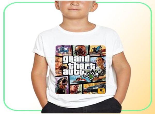 Grand Theft Auto Spiel Tops T-shirt Kleidung Gta 5 T Shirt Outwear Kostüme Kinder Kleidung Mädchen Shirts Männer Sommer1585903