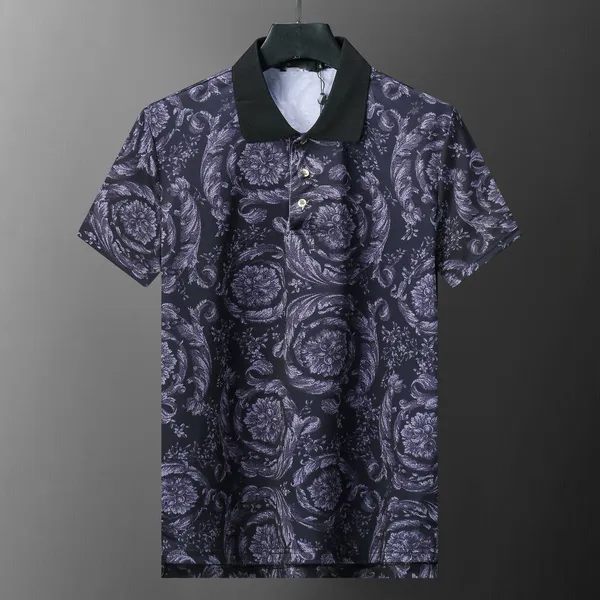 Дизайнерская мужская рубашка-поло Роскошные итальянские мужские модные повседневные футболки с короткими рукавами и летним принтом