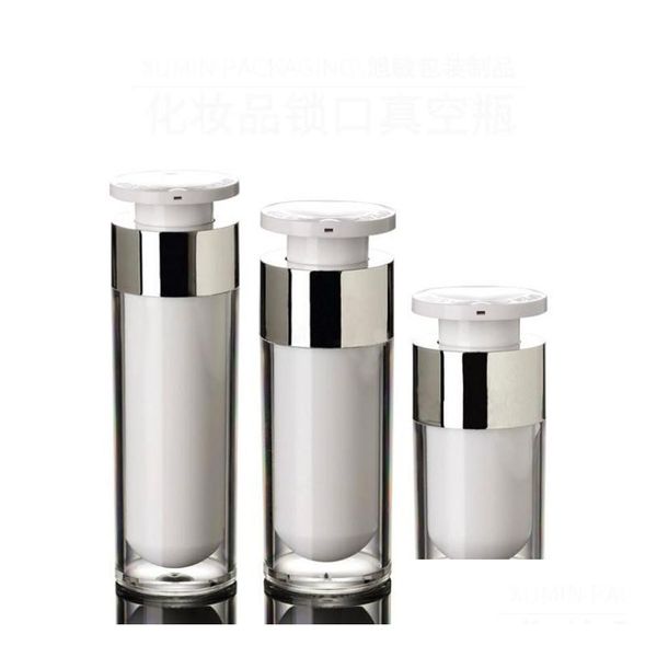 Bottiglie di imballaggio Bottiglia di lozione per pompa a vuoto airless acrilica all'ingrosso 15 ml 30 ml 50 ml utilizzata per siero / lozione / emsione / fondotinta Cosmetic Co Dhoqc