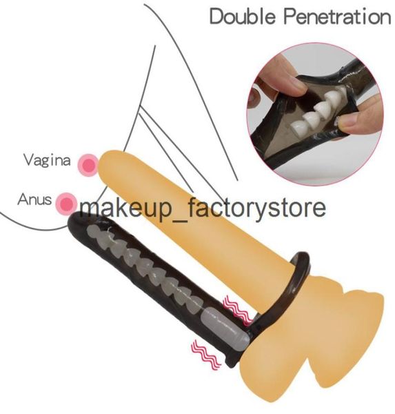 Массаж G Spot Cock Ring Crong на дилдо двойной проникновение анальная заглушка для заглушки Страпон Струпон вибратор вибраторные секс -игрушки для COUPL7728640