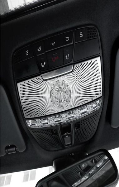 Paslanmaz Çelik Araba Sticker Çatı Okuma Işık Paneli Dekorasyon Kubbe Lambası Kapağı Trim Mercedes 2015-2018 C Sınıfı W205 GLC X253 5.04187865