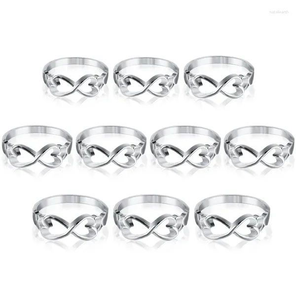 Con pietre laterali Qcooljly 5pcs / lotto ad anello nuziale argento metal unisex uomini donne semplici accessori per dito da sposa alla moda bijouterie