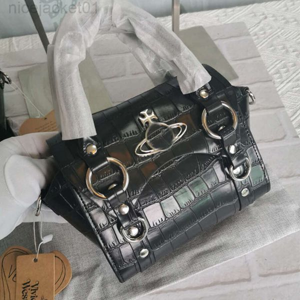 Designer Viviane Westwoods Tasche Viviennewestwood Dowager's Bag Damen New Saturn Krokodilmuster Lackleder Handknödeltasche Betty Mini Umhängetasche