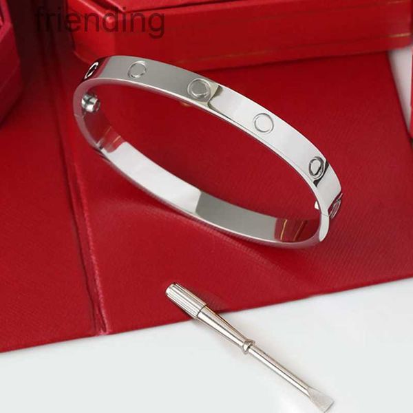 Braccialetti di design per uomo e donna Bracciale di lusso con vite di lusso di fascia alta Bracciale di moda classico Bracciale in acciaio inossidabile con diamanti Regali di gioielli 4mm 6mm 14O3