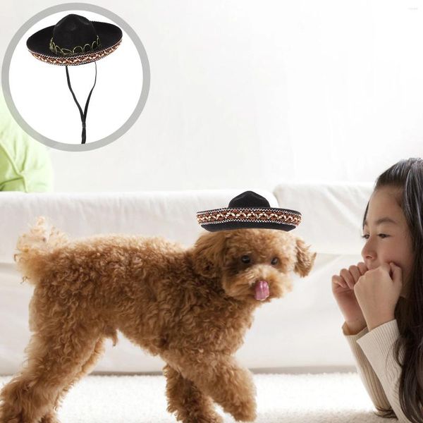 Abbigliamento per cani Cappello per animali domestici Quinto di maggio Mini cappelli sombrero Forniture adorabili Abbigliamento per costumi in feltro eleganti berretti messicani