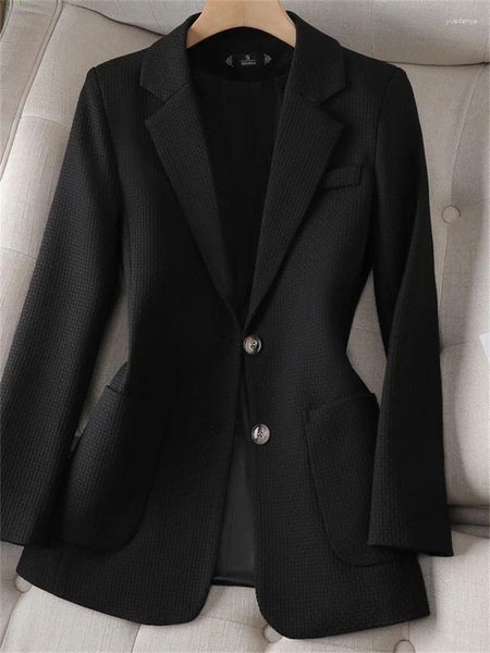 Ternos femininos Blazers para mulheres de peito único elegante blazer blazer de moda coreana casaco de casaco de negócios do escritório feminino.