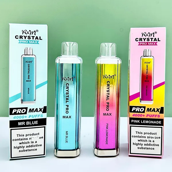 Original descartável E-cigarros RM cristal max 4000 puffs 4K 15 sabores vape caneta 0% 2% 3% 5% 1400mah preço de atacado