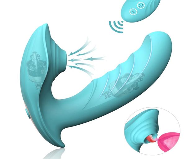 Massage Fernbedienungskontrolle Dildo Vibrator Klitorale Zunge lecken Massagebast