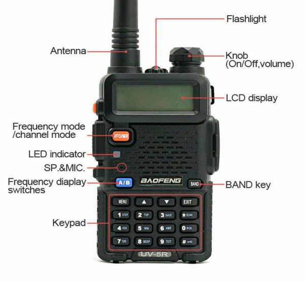 Walkie Talkie BF UV5R Scanner de rádio bidirecional portátil Polícia Fire HAM Transceptor sem fio 4872514