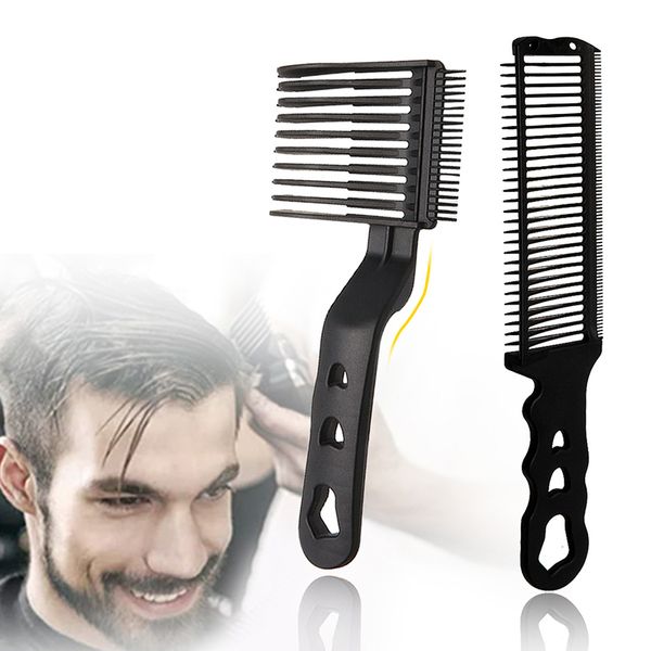 Berber Fade Cobbs Profesyonel Saç Kesme Tombul Isıya Dayanıklı Flattop Karıştırma Tarama Kırpıcı Kavisli Konumlandırma Taraklar Erkekler Salon Kuaför Araçları