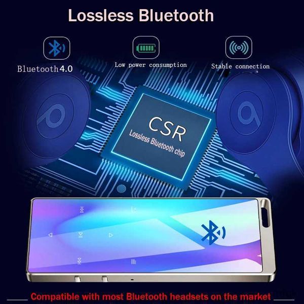 MP3 MP4-spelers 2023 C15 Lossless muziekspeler met Bluetooth 16G Touch Key Touchscreen Voice Recorder Stappenteller Ebook FM-radiospeler Metaal