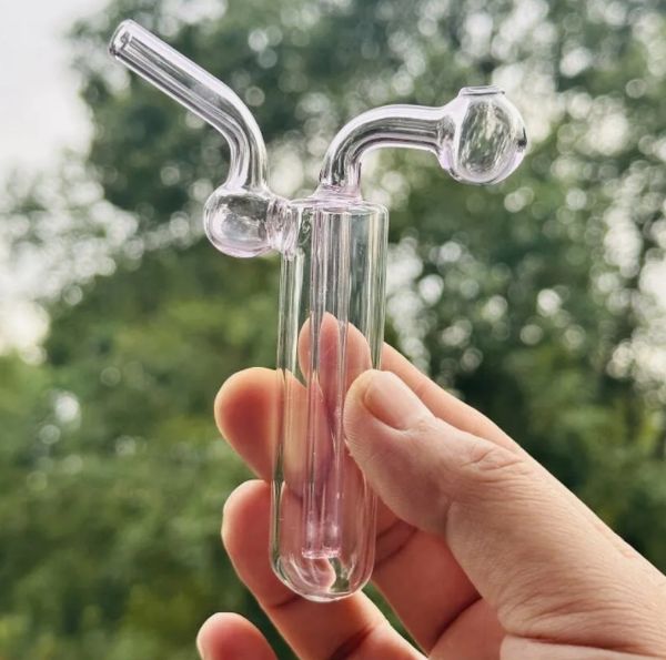 Qbsomk Produzione Pipa per bruciatore a nafta in vetro Bong ad acqua Tubi in vetro per fumo per fumare sigarette Gorgogliatore accessori per fumatori tabacco