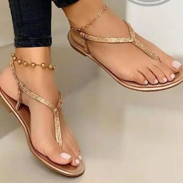 Yaz sandalet kadın moda rahat plaj açık flip flop sandalet bayanlar düz ayakkabılar büyük boy 43 zapatos mujer 231227