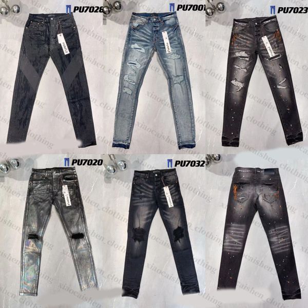 Moda Roxo Jeans Denim Calças Mens Jeans Designer Jean Homens Calças Pretas Top Quality Straight Designer Streetwear Casual Sweatpants Designers Joggers Pant