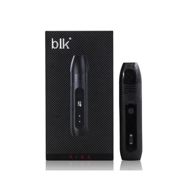 Varejo!Original Kingtons BLK Kiss Kit vaporizador de ervas secas 1600mAh bateria embutida 1,2ml forno 0,6ohm bobina de cerâmica