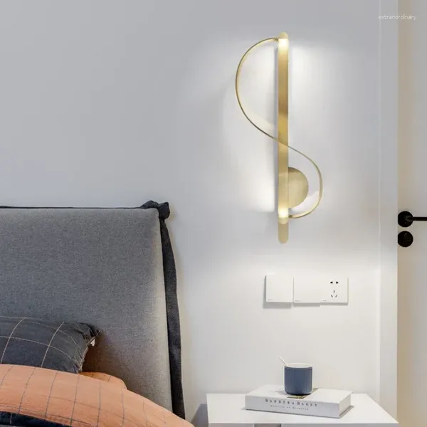 Lampada da parete Modern Musical Note da letto per letto LED LED LIDE ILLUMINAZIONE PER DECORAZIONI DEL SOGGIO