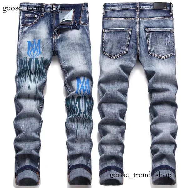 Womens 214 Hosen Panel Loch Schlanke High Jeans Amirs Designer Herren Stretch Street Hosen Hosen Patch Stickstärke Herren Star Star Größe 831