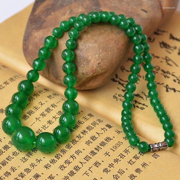 Подвески зеленое нефритовое колье ожерелья из бисера изящных изделий для женских драгоценных камней для женщин