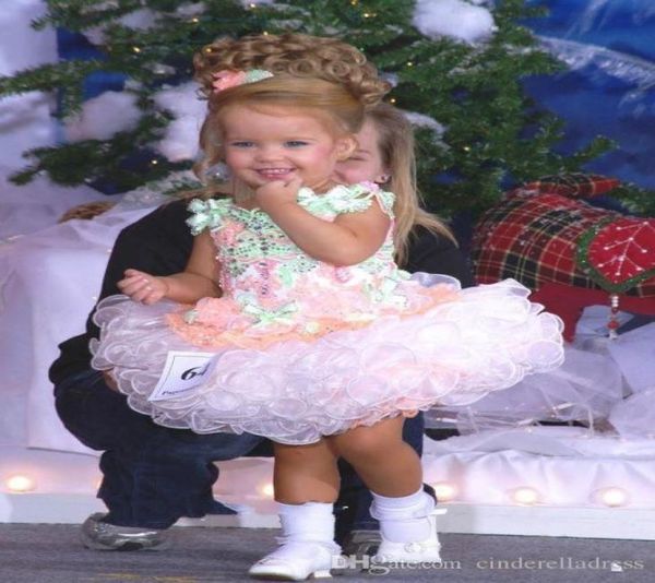 Baby Miss America Girl039S Vestidos de concurso personalizado Organza Party Cupcake Flower Girl Pretty Dress para Little Kid32054823522039