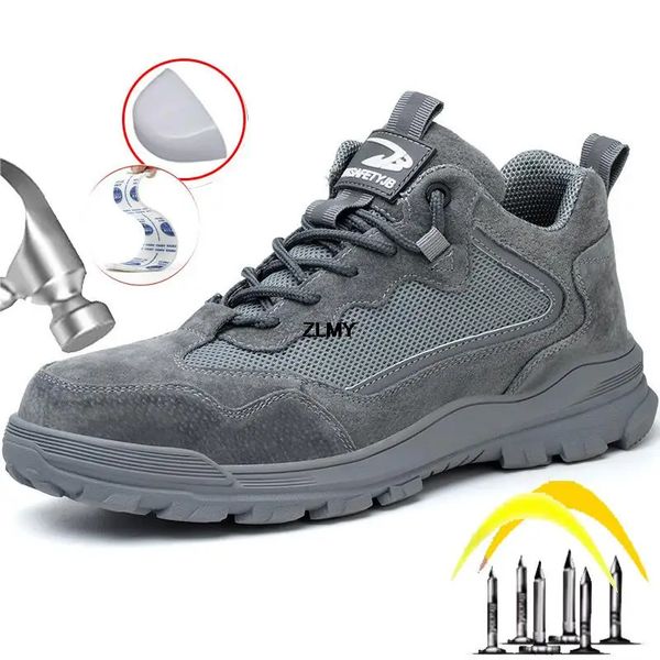 Homens sapatos de segurança sem metal à prova de punctura plástico toe botas de trabalho isolamento 6kv homem reflexivo masculino 231225