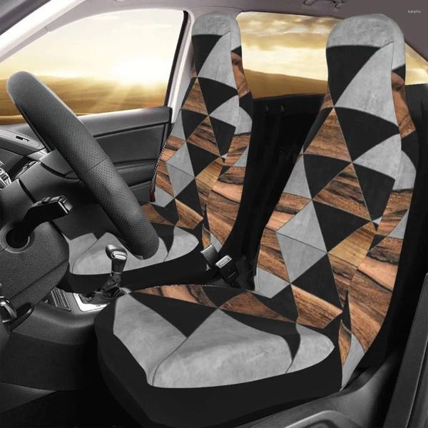 Copertini per sedili per auto Pattern Tribal urbano - Copertura in cemento Azteco Stampa personalizzata Accessori per protezione anteriore universale set di cuscini