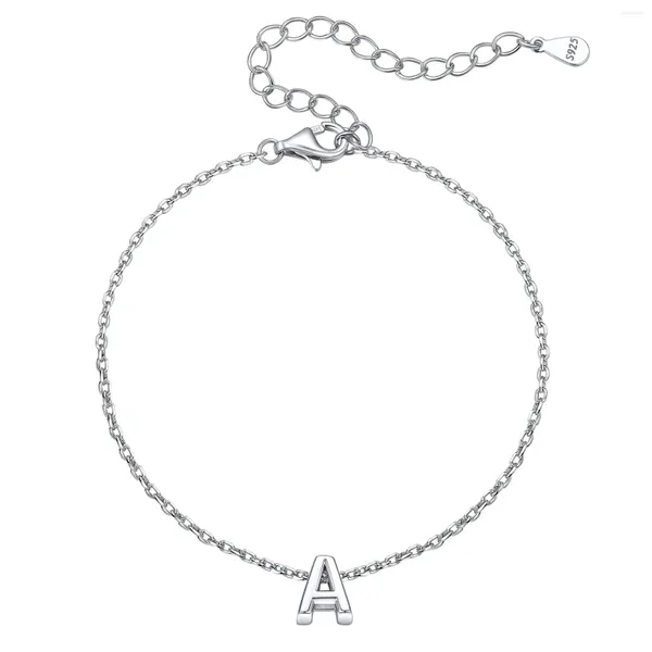 Braccialetti a maglie CatenePro Bracciale iniziale per donna Argento sterling 925 Lettera Delicata personalizzata 26 regali di gioielli con alfabeto