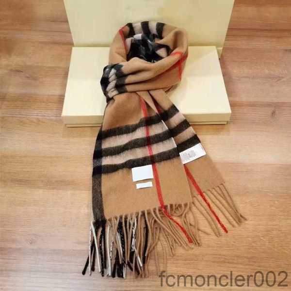 Sciarpa di design invernale 100% cashmere Sciarpa di lusso da donna di alta qualità morbida e spessa Moda neutro classico plaid grande mantello imitazione 5 colori TWJB