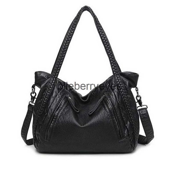 Bolsas de ombro de luxo para mulheres bolsas pretas mensageiro bolsa de couro hobos grande saco bolsablieberryeyes