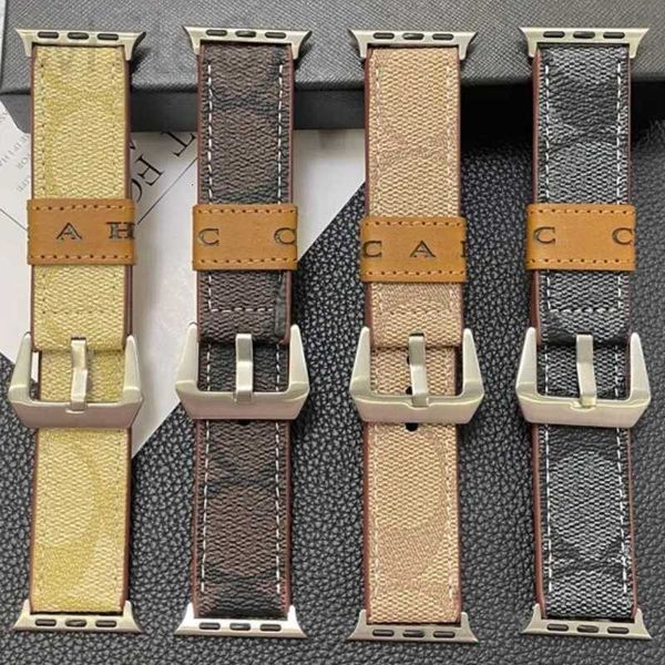 Assista Bandas Designer Luxo Genuíno Couro Apple Band Strap para Apple Series 8 9 4 5 6 7 40mm 41mm 49mm 38mm 42mm 44mm 45mm Link iWatch Designer AP Watchbands 2FD0