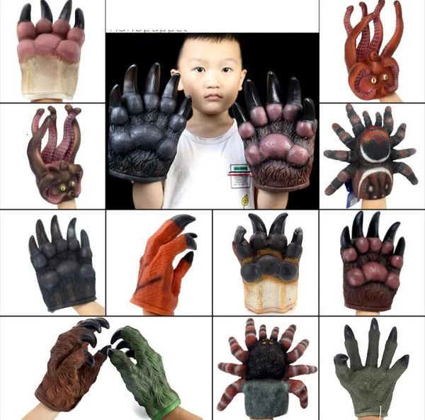 Spinnenpuppen -Dinosaurier Handpuppe Tier Action Finger Kinder Interaktive Spielzeug Weichhandschuhe Modell Geschenkparty Requisiten 231227