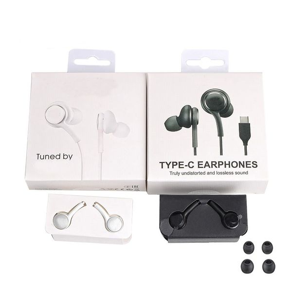 con scatola al dettaglio Qualità OEM In Ear cablato Tipo C Jack USB IG955 Auricolari Cuffie Auricolari Microfono remoto per Samsung S21 S20 Note 10 Plus EO-IG9505 Auricolare