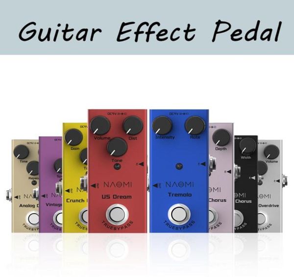 NAOMI Guitar Effect Pedal Mini Single DC 9V para guitarra elétrica com controle de intensidade True Bypass Bypass Guitar Pedal3951832