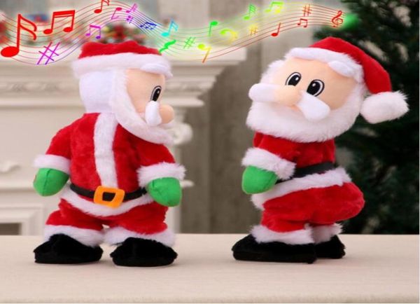 Twerk elétrico papai noel brinquedo música de natal cantando dança ed wiggle hip boneca natal decoração para casa crianças presentes4580782