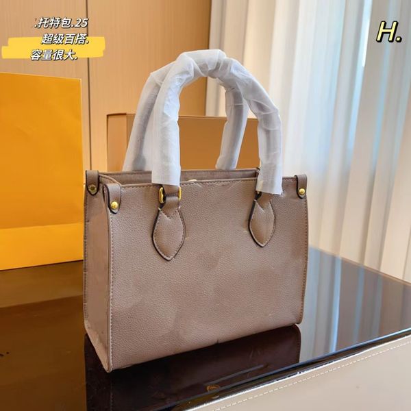 Borsa a tracolla firmata da donna Borsa tote in rilievo ONTHEGO GM MM Mini borsa a mano in pelle Borsa shopping Zaino da donna Borsa da viaggio Pochette abbinata ai colori