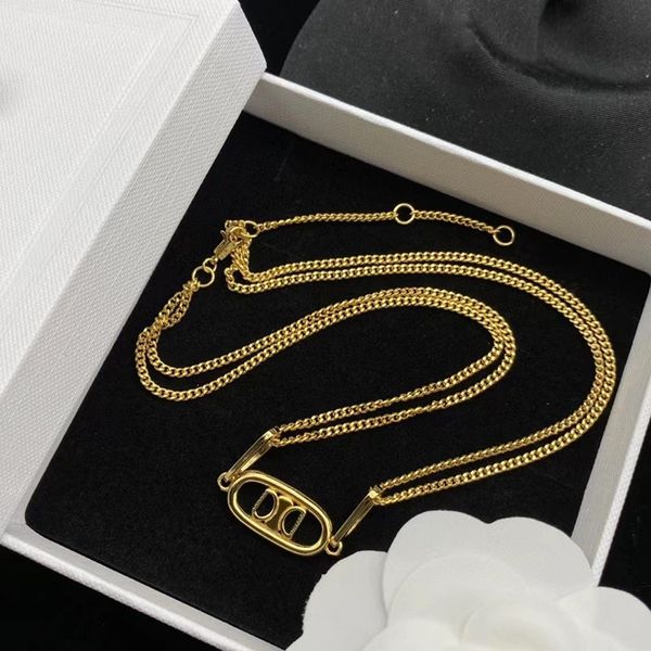 Ожерелье классической серии Victory Gate для женщин, цепочки на ключицы, дизайнерские ожерелья в форме свиного носа, женские золотые двойные цепочки, колье, обручальные украшения