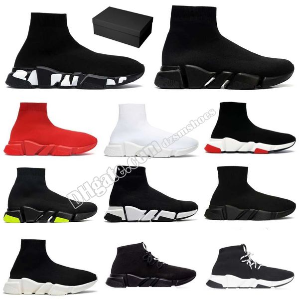 Paris Sock Boots Designer Shoes Speed ​​1,0 2.0 Мужские скоростные скорости тренер на лодыжке черный белый ясный подолод роскошные лоферы с плоской пластиной формы ботинок женщины мужские кроссовки с коробкой с коробкой