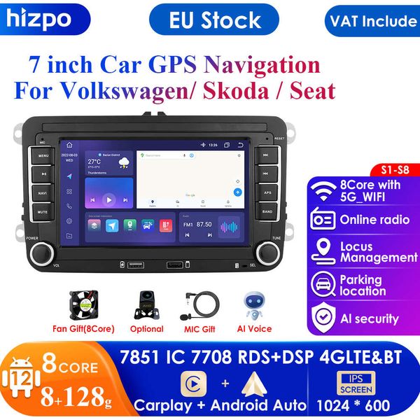 2 Din Android Autoradio GPS für VW / Golf 5 6 Passat B7 B6 Skoda Seat Octavia Polo Tiguan Jetta Autoradio WIFI USB SD