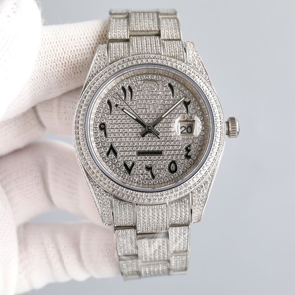 Swarovski Diamond Watch Männer Uhren 904L Stahl Relojes Armbandwatch 41mm 2824 Automatische mechanische Bewegung Motre Luxus Uhren Armbanduhren