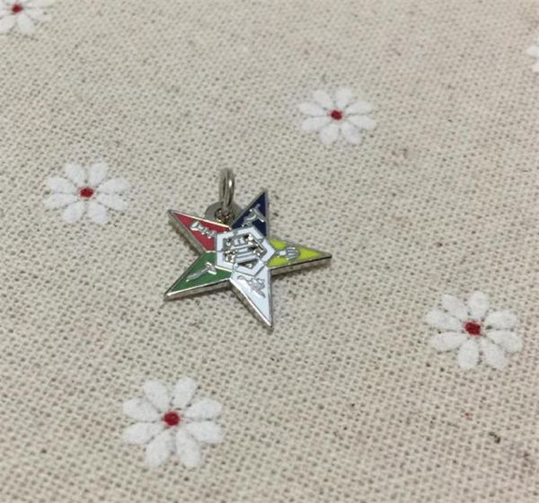 100 Stück werkseitig angepasster Small Chapter Eastern Star Charm Mauerwerk Schmuck Ma Anhänger vernickelt238u5759154