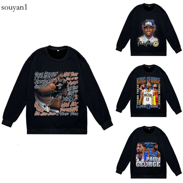 Paul George Direct Spray Printed Top American American Fashion Brand осень/зимний плюшевый свитер