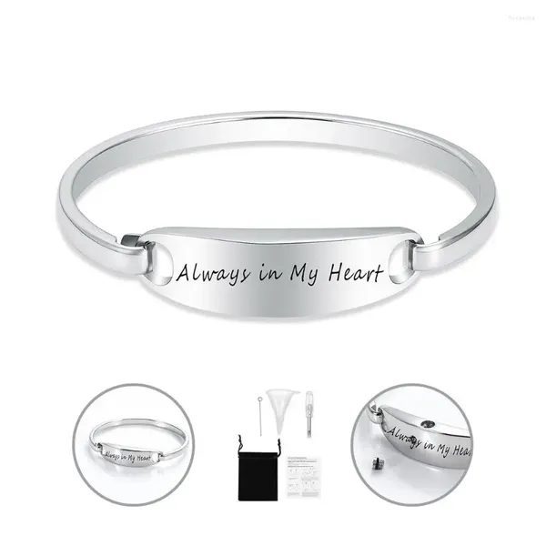 Bracciale rigido con urna in acciaio inossidabile Personalizza braccialetti per cremazione Memoriale delle ceneri per gioielli da donna ricordo umani / animali domestici