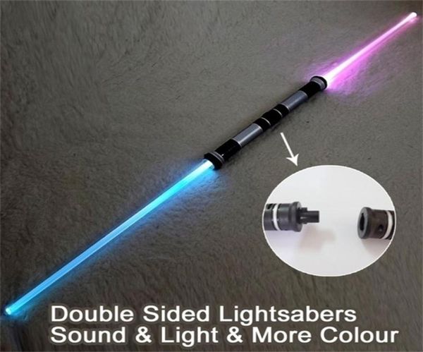 Led espadas armas 2 peças lote piscando sabre de luz laser espada dupla brinquedos som e luz para meninos meninas 2209055654172